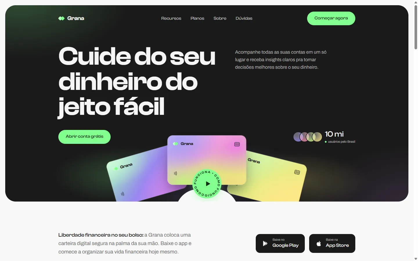 Tela do projeto Grana