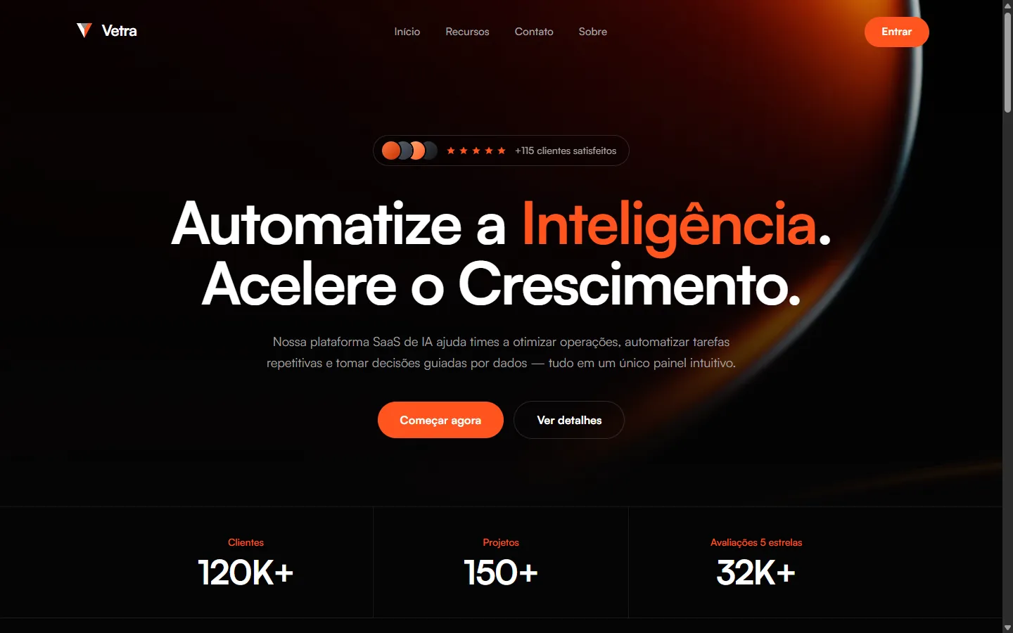 Tela do projeto Vetra AI